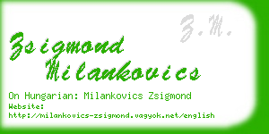 zsigmond milankovics business card